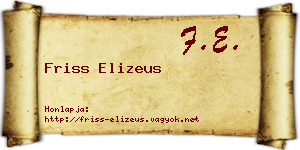 Friss Elizeus névjegykártya